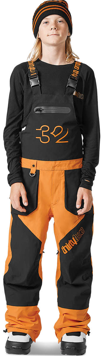 ThirtyTwo Basement Bib, Black/Orange / L