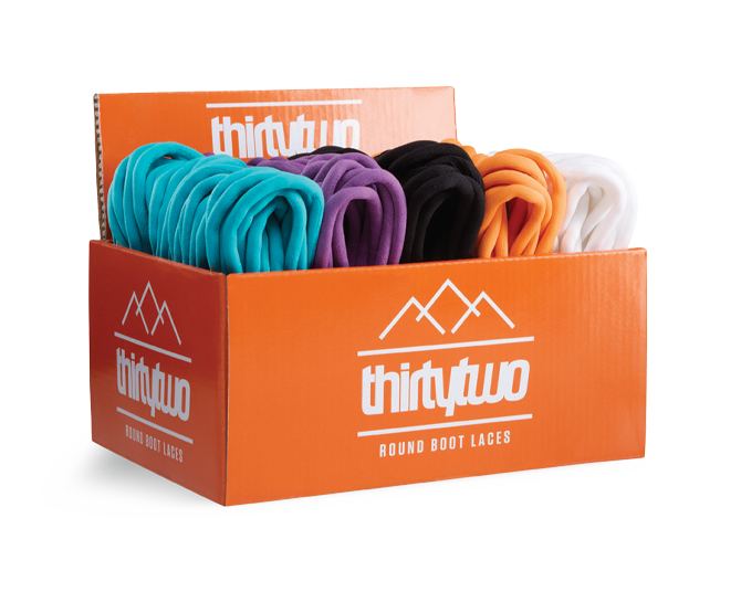 THIRTYTWO SNOWBOARD LACES BOX - ASSORTED COLORS (20 PAIRS)