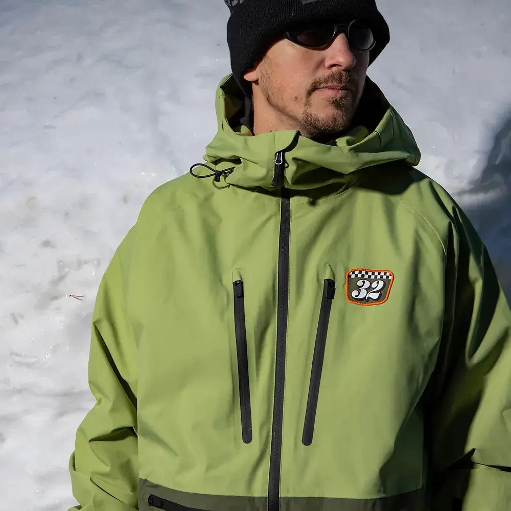 TM Recycled Patch x Grenier Jacket Moss | thirtytwo US Non-Insulated Jacket ThirtyTwo Rider Driven Snowboarding Snow Premium