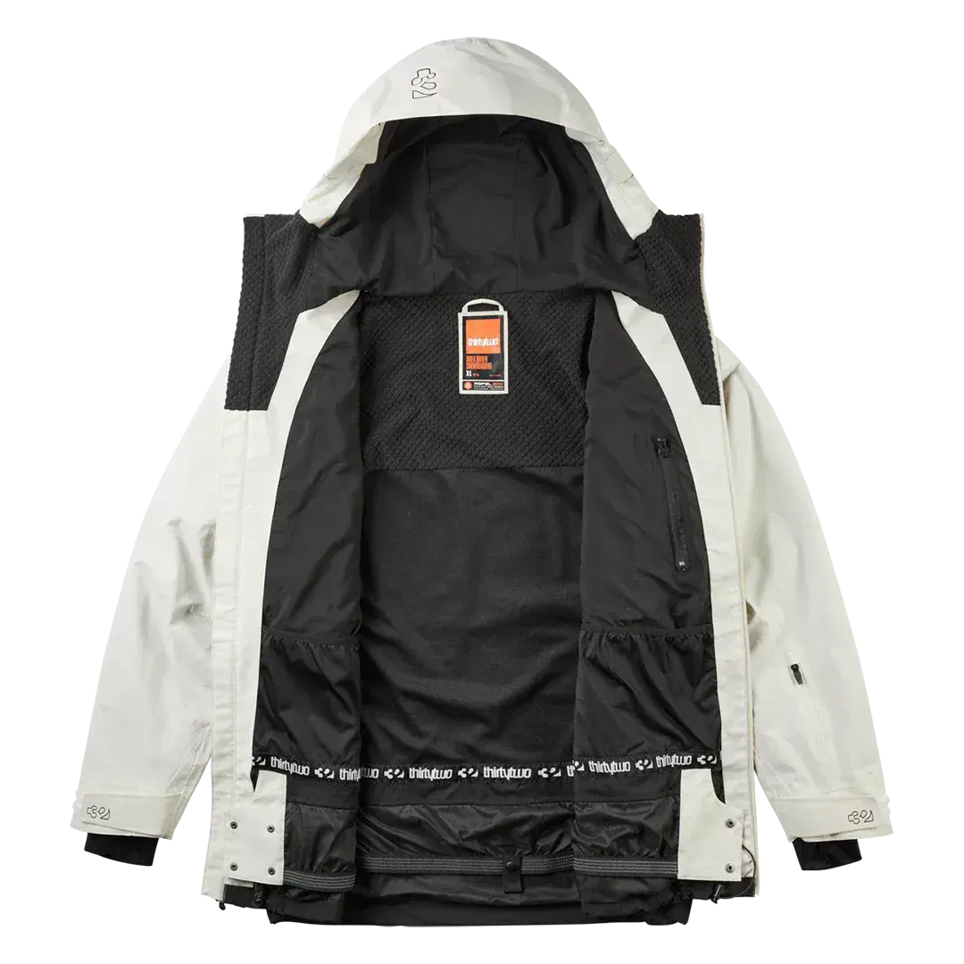 TM Recycled x Visintainer Jacket Off White | thirtytwo US Non-Insulated Jacket ThirtyTwo Rider Driven Snowboarding Snow Premium