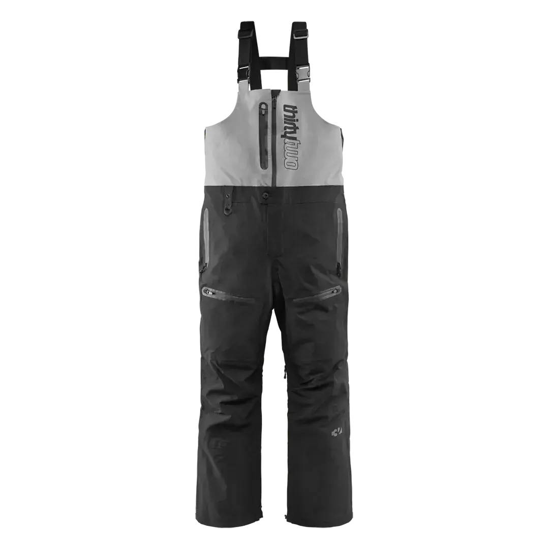 TM-3 Recycled Bib Pants Black/Grey | thirtytwo US Non-Insulated Pants ThirtyTwo Rider Driven Snowboarding Snow Premium