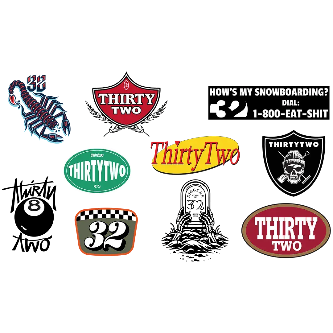 32 Assorted Decal Sticker Pack | thirtytwo US