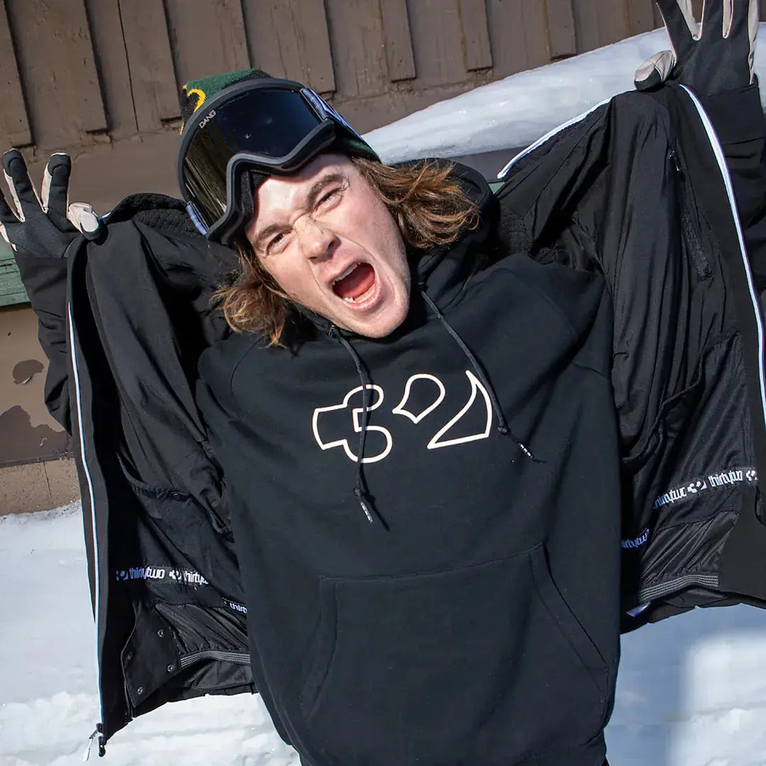 Team Tech x Kerkela Pullover Fleece Black | thirtytwo US Screen Hooded Fleece ThirtyTwo Rider Driven Snowboarding Snow Premium