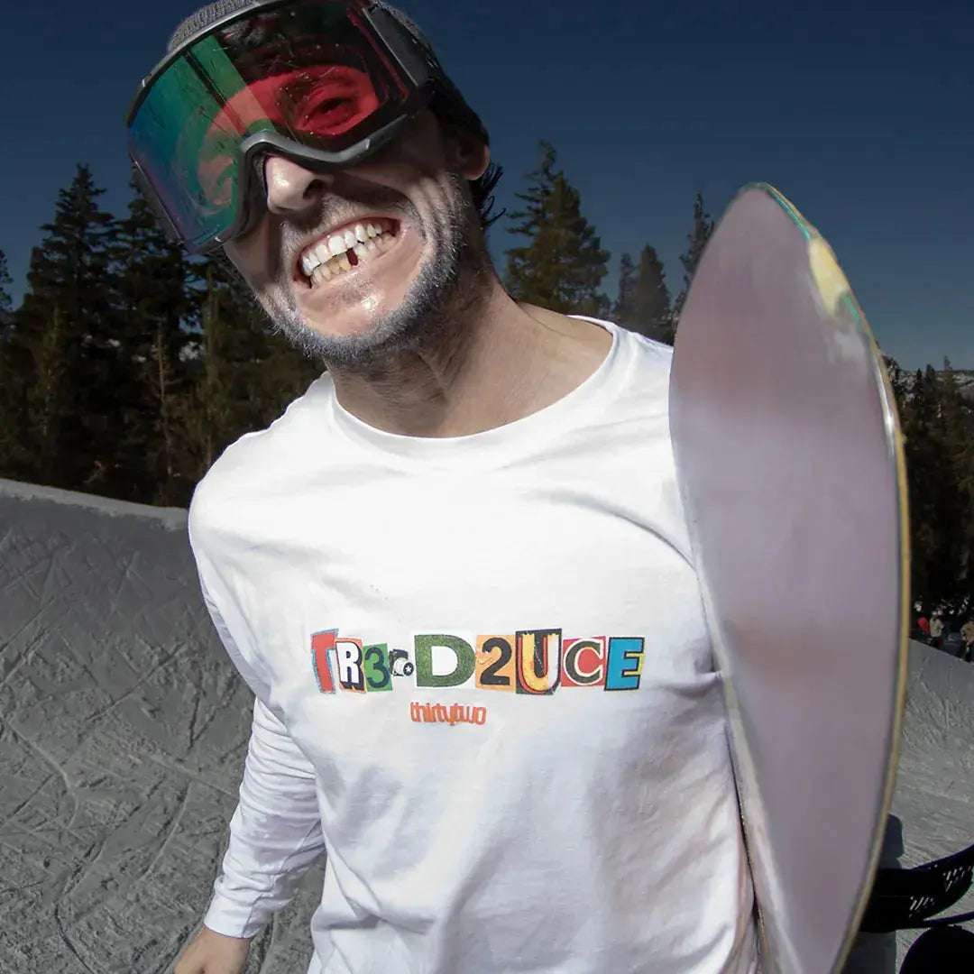 TR3 D2uce L/S Tee White Basic Shirt | thirtytwo US S/S Basic T-Shirt ThirtyTwo Rider Driven Snowboarding Snow Premium
