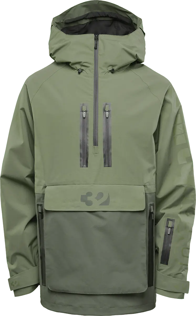 MEN'S LIGHT ANORAK Non-Insulated Jacket ThirtyTwo Rider Driven Snowboarding Snow Premium