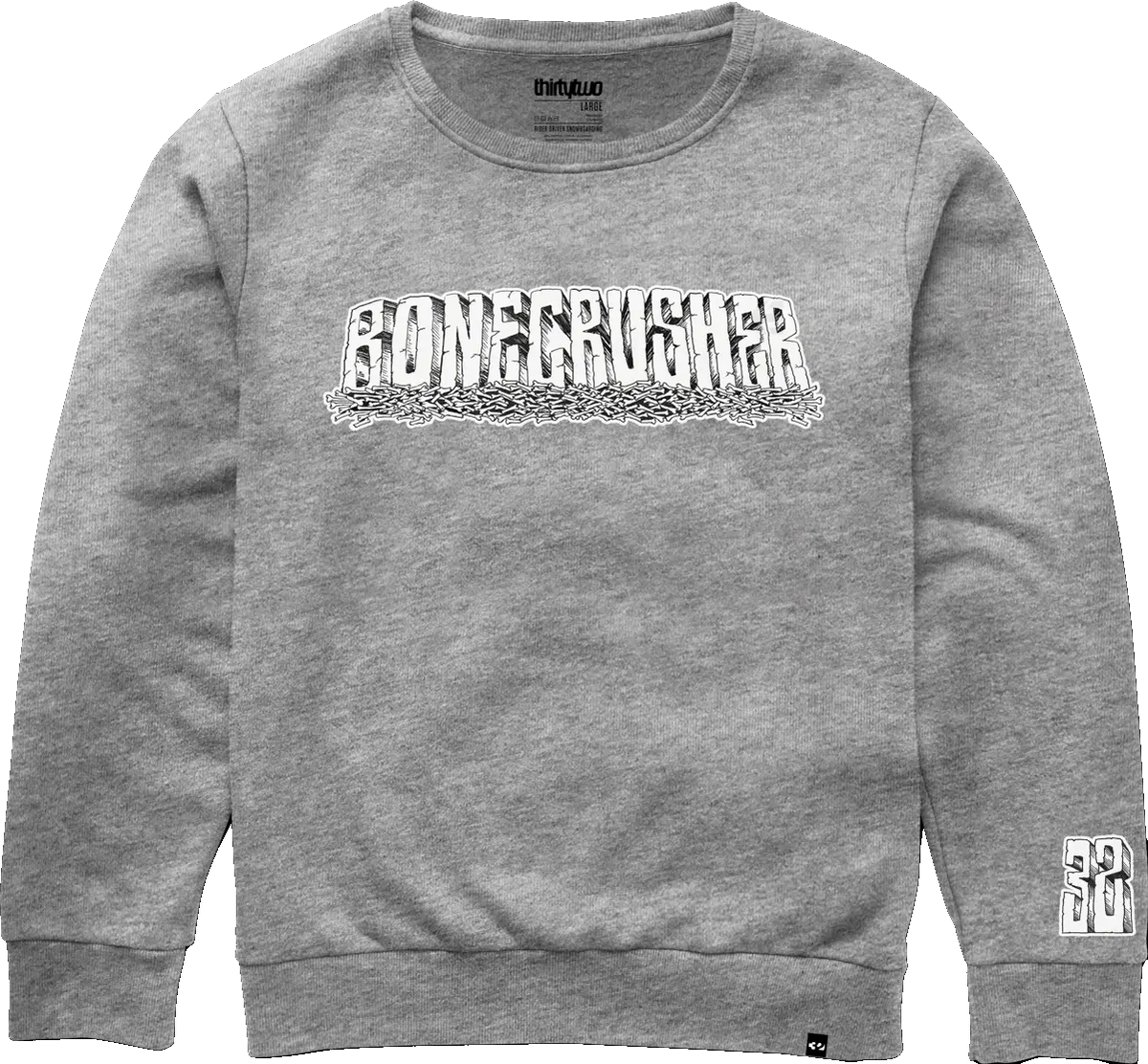 BONECRUSHER CREWNECK SWEATSHIRT Screen Crew Fleece ThirtyTwo Rider Driven Snowboarding Snow Premium