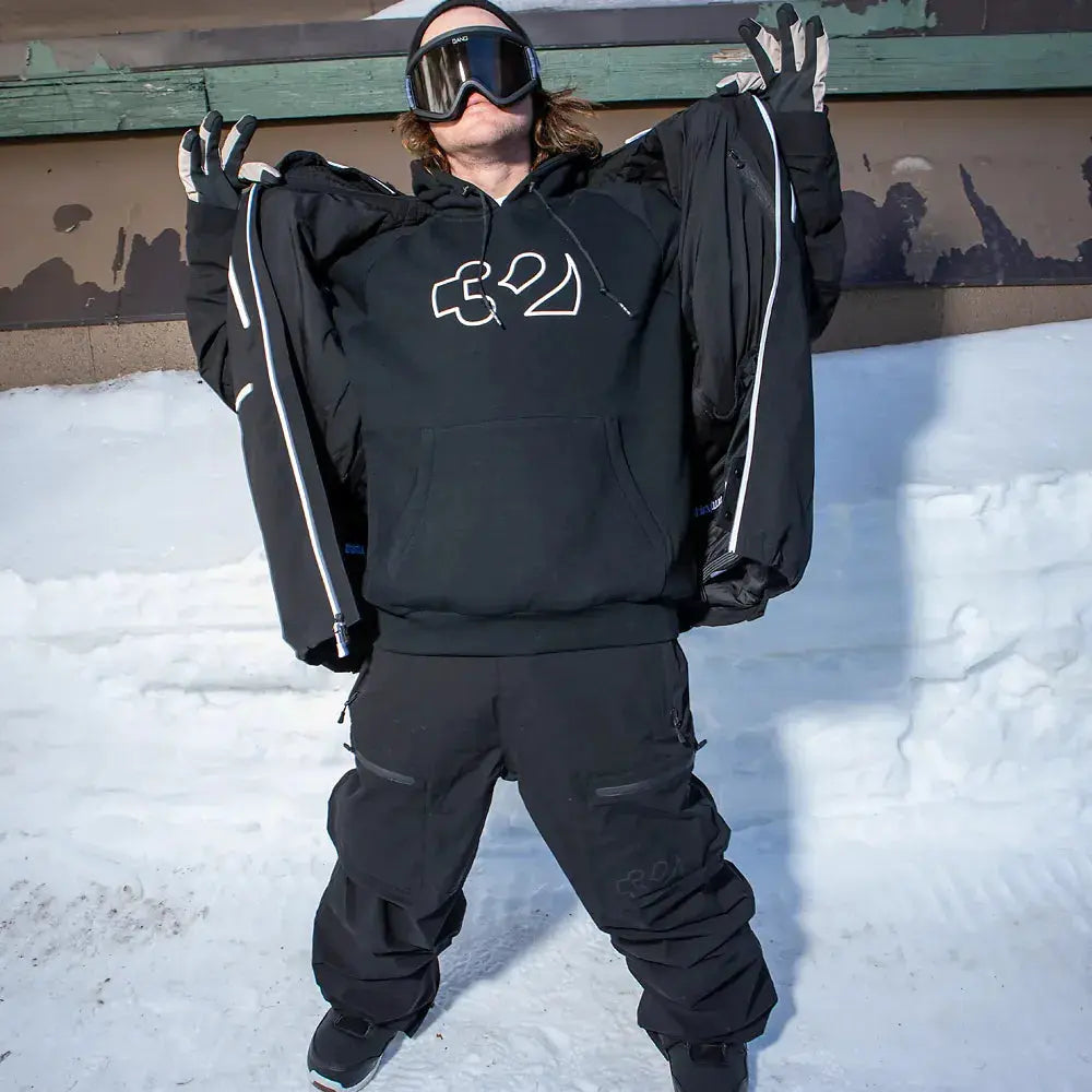 Team Tech x Kerkela Pullover Fleece Black | thirtytwo US Screen Hooded Fleece ThirtyTwo Rider Driven Snowboarding Snow Premium