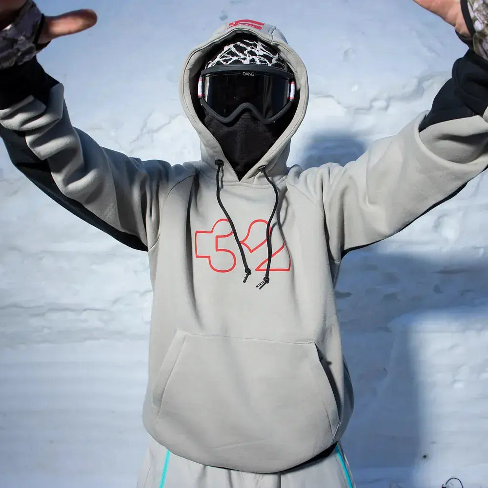 Team Tech x Fava Pullover Hooded in Cement | thirtytwo US Screen Hooded Fleece ThirtyTwo Rider Driven Snowboarding Snow Premium