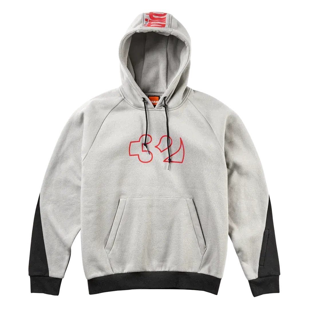 Team Tech x Fava Pullover Hooded in Cement | thirtytwo US Screen Hooded Fleece ThirtyTwo Rider Driven Snowboarding Snow Premium