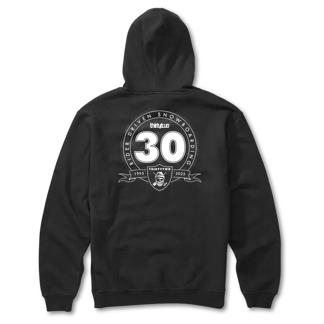 30 Year Screen Pullover Hooded Fleece Black | thirtytwo US Screen Hooded Fleece ThirtyTwo Rider Driven Snowboarding Snow Premium