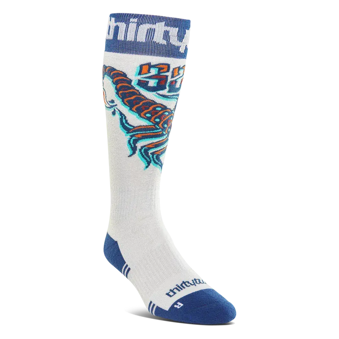 Men's Double Specialty Sock White/Navy | thirtytwo US Specialty Sock ThirtyTwo Rider Driven Snowboarding Snow Premium