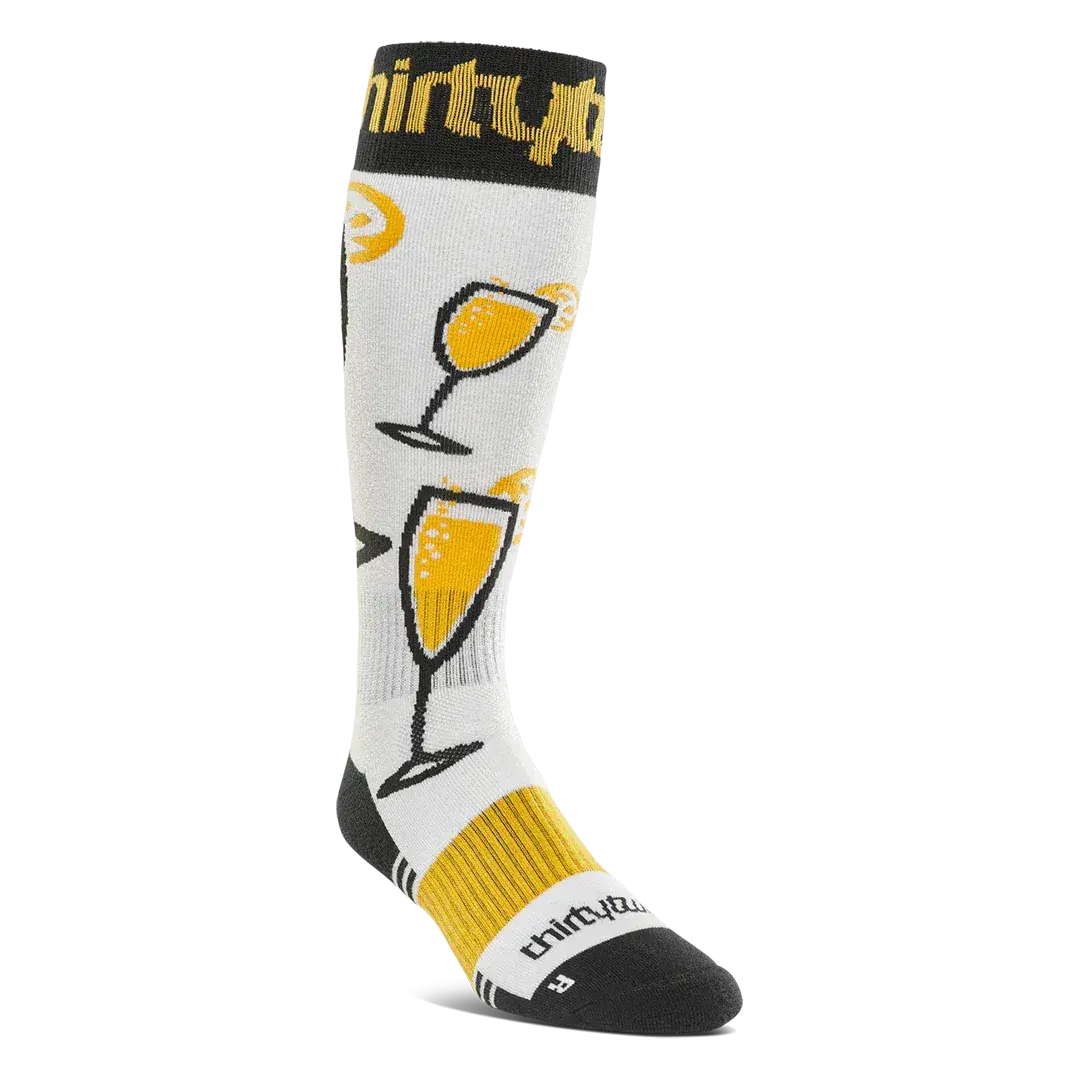 Men's Double Specialty Sock Yellow/White | thirtytwo US Specialty Sock ThirtyTwo Rider Driven Snowboarding Snow Premium