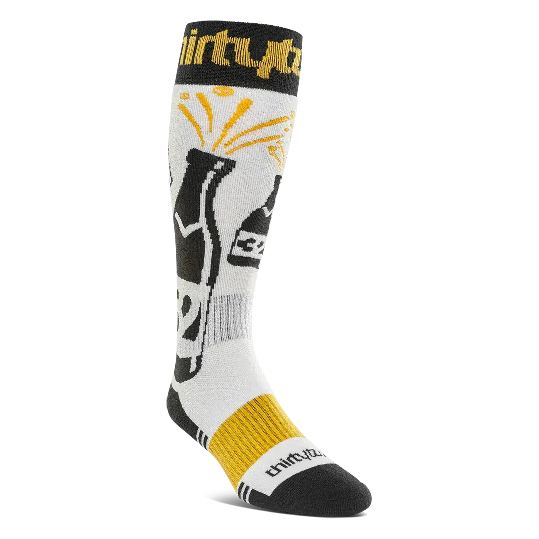 Men's Double Specialty Sock Yellow/White | thirtytwo US Specialty Sock ThirtyTwo Rider Driven Snowboarding Snow Premium