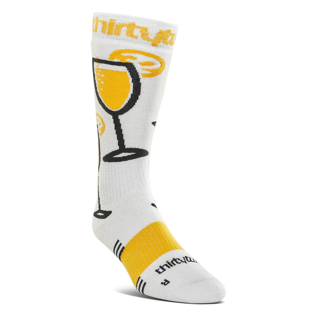 Women's Double Specialty Sock Yellow/White | thirtytwo US Specialty Sock ThirtyTwo Rider Driven Snowboarding Snow Premium