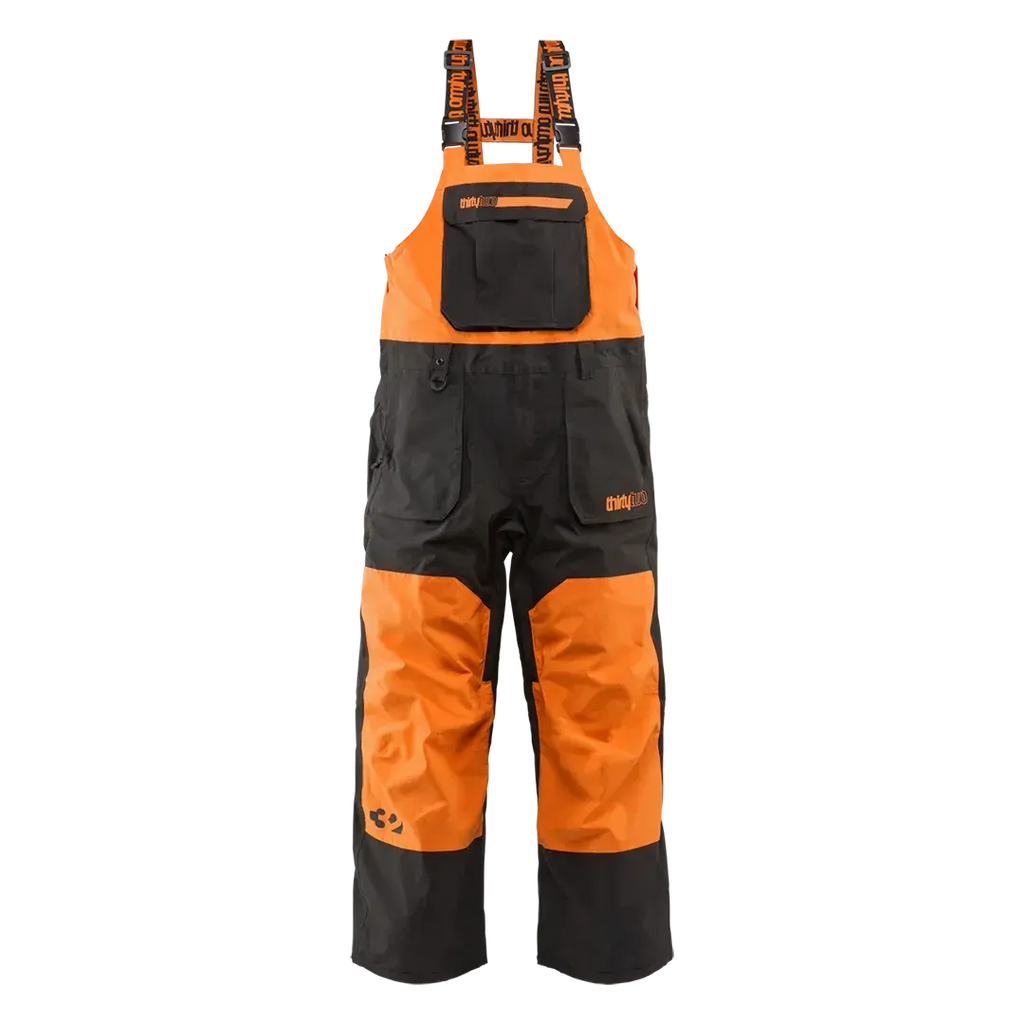 thirtytwo スノーボード ビブパンツ BIB Basement Non - Insulated Pants Black/Orange | thirtytwo US