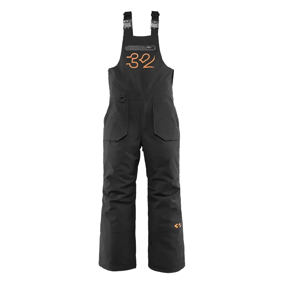 Youth Basement Bib Pants Black/Orange | thirtytwo US