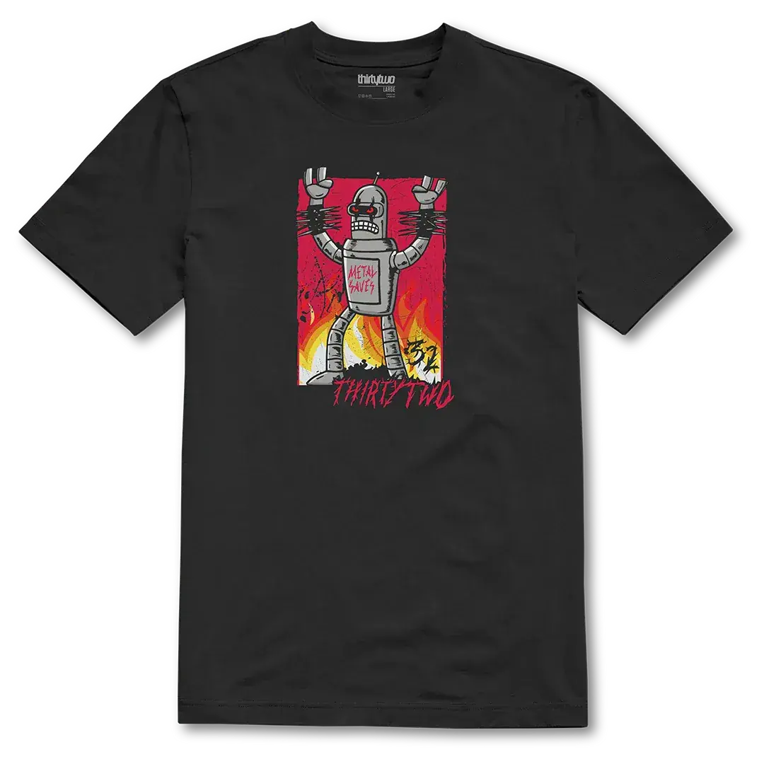 Pop Tee S/S Basic T-Shirt Black/Orange | thirtytwo US S/S Basic T-Shirt ThirtyTwo Rider Driven Snowboarding Snow Premium