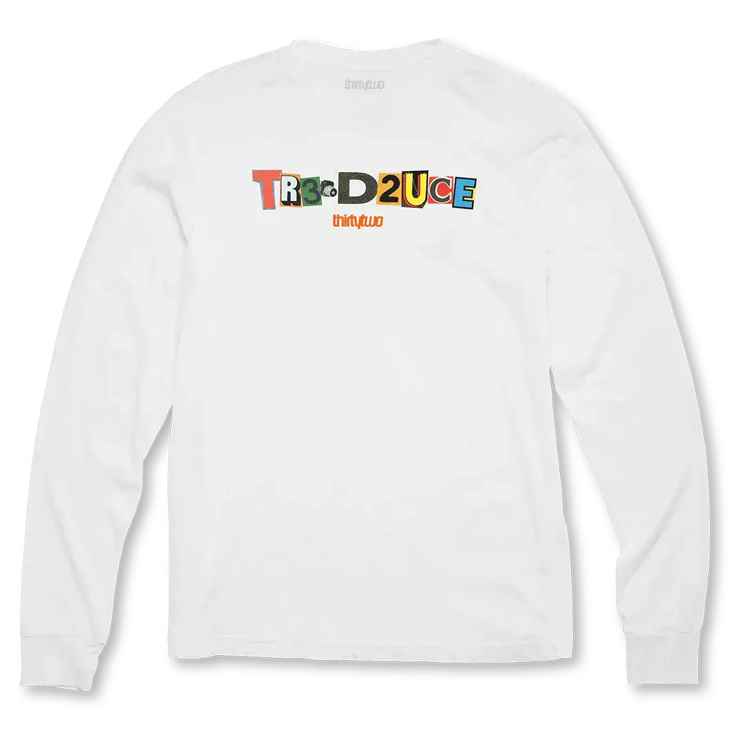 TR3 D2uce L/S Tee White Basic Shirt | thirtytwo US S/S Basic T-Shirt ThirtyTwo Rider Driven Snowboarding Snow Premium