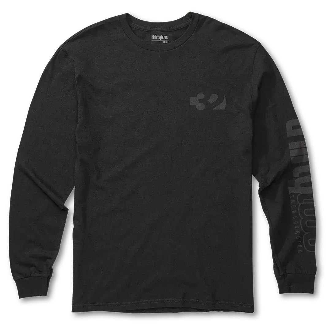 32 L/S Tee Black/Charcoal Basic T - Shirt | thirtytwo US S/S Basic T-Shirt ThirtyTwo Rider Driven Snowboarding Snow Premium