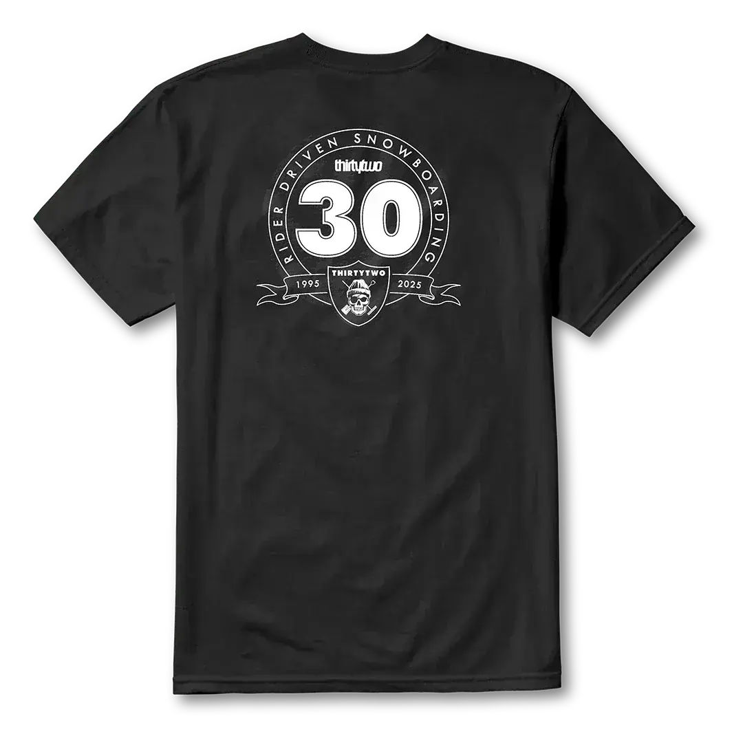 30 Year Tee Black Basic T - Shirt | thirtytwo US S/S Basic T-Shirt ThirtyTwo Rider Driven Snowboarding Snow Premium