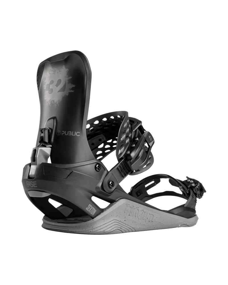 Basin Public FASE Bindings Thirtytwo PUBLIC BLACK/GRAY / S Rider Driven Snowboarding Snow Premium 7630961803469 T.27.BNU.PUB.570.2S.1