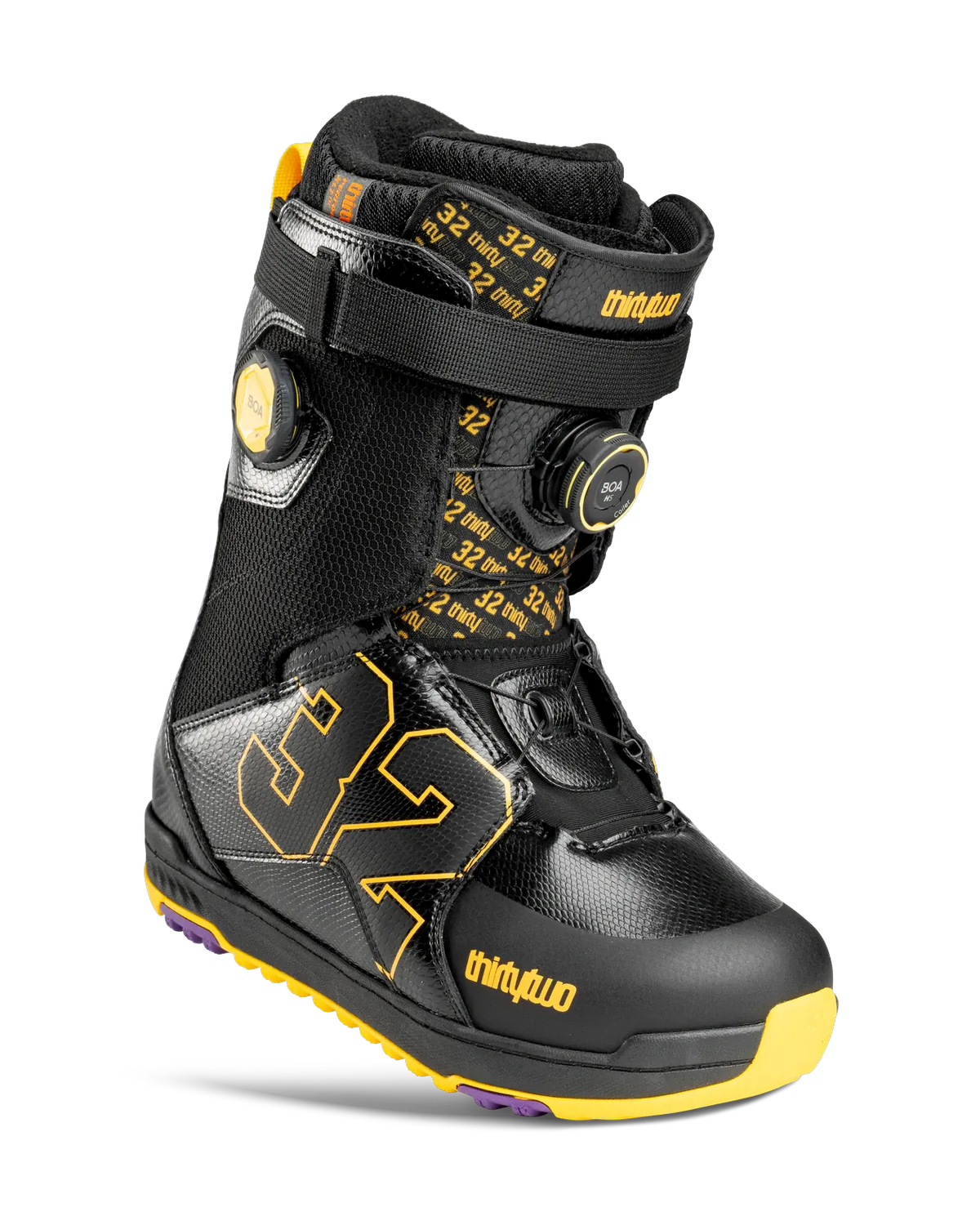 Lashed Xlt Db Boots Thirtytwo Black / Yellow / 7.5 Rider Driven Snowboarding Snow Premium 7630680897879 T.27.BTM.LXD.974.075.1